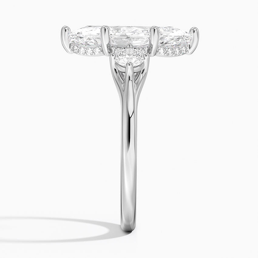 3.50 Karat Marquise Kesim Hidden Halo Tasarım Tektaş Laboratuvar Pırlanta Yüzük - Madrid