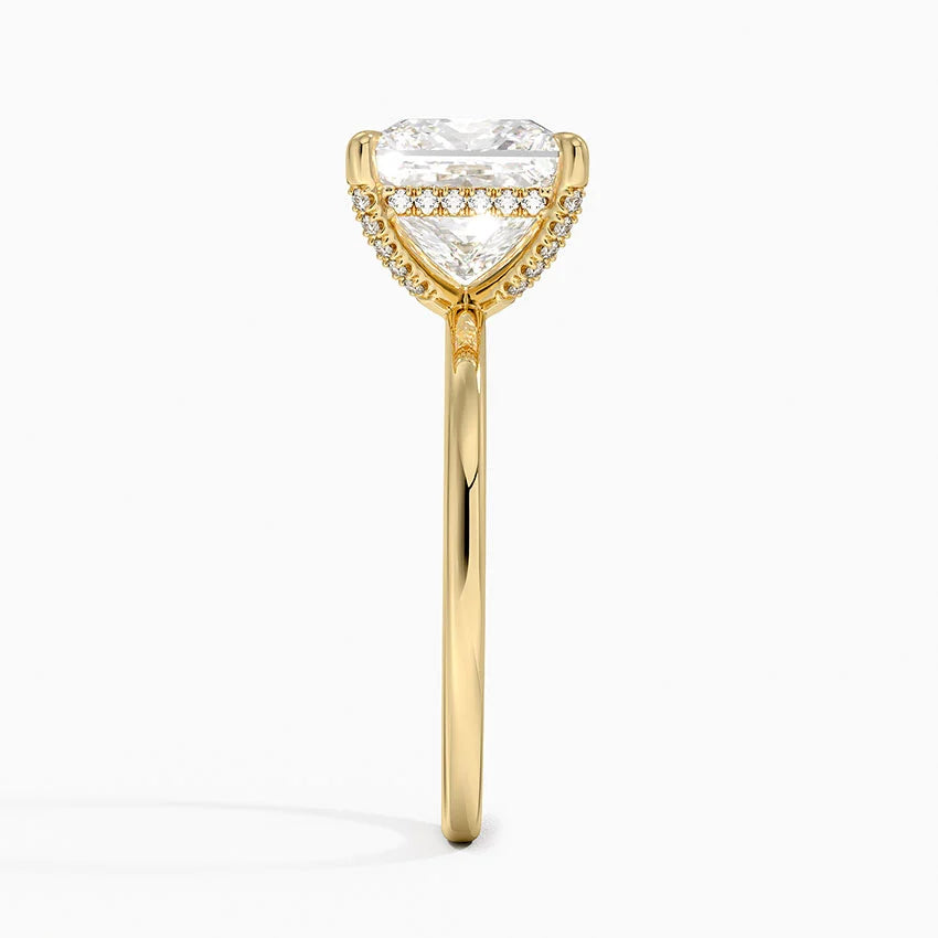 1.60 Carat Princess Halo Design Solitaire Lab Diamond Ring 18K - Florina