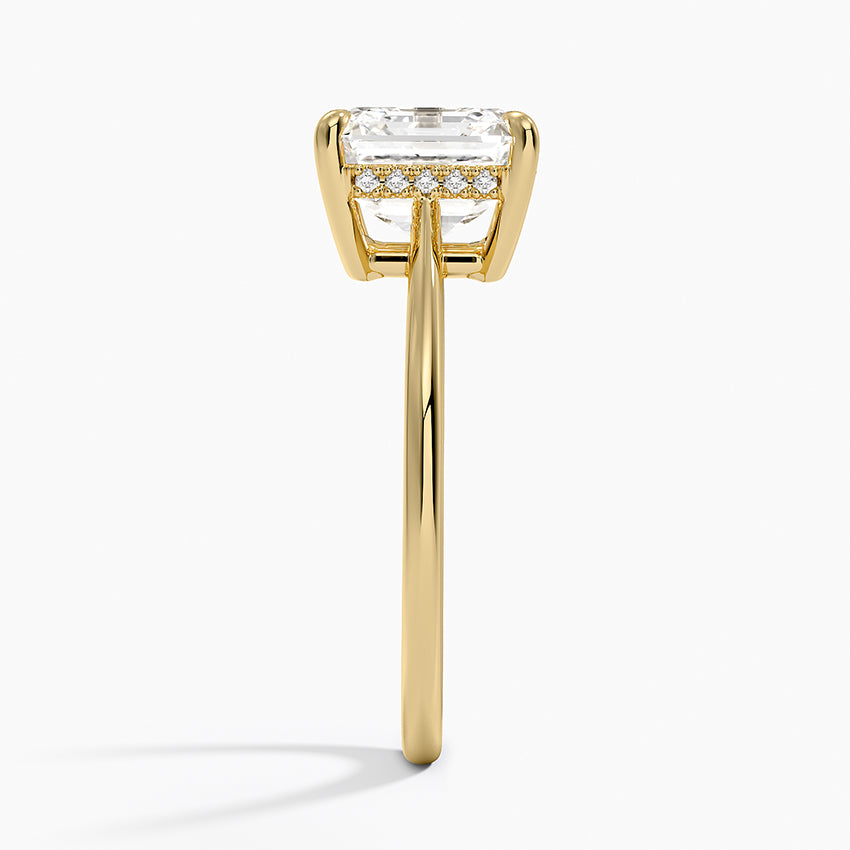3.10 Karat Asscher Kesim Hidden Halo Tasarım Tektaş Laboratuvar Pırlanta Yüzük - Monaco