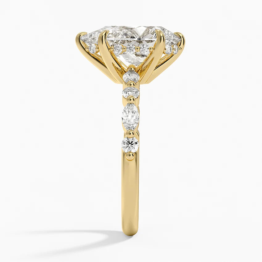 1.60 Carat Princess Halo Design Solitaire Lab Diamond Ring 18K - Florina