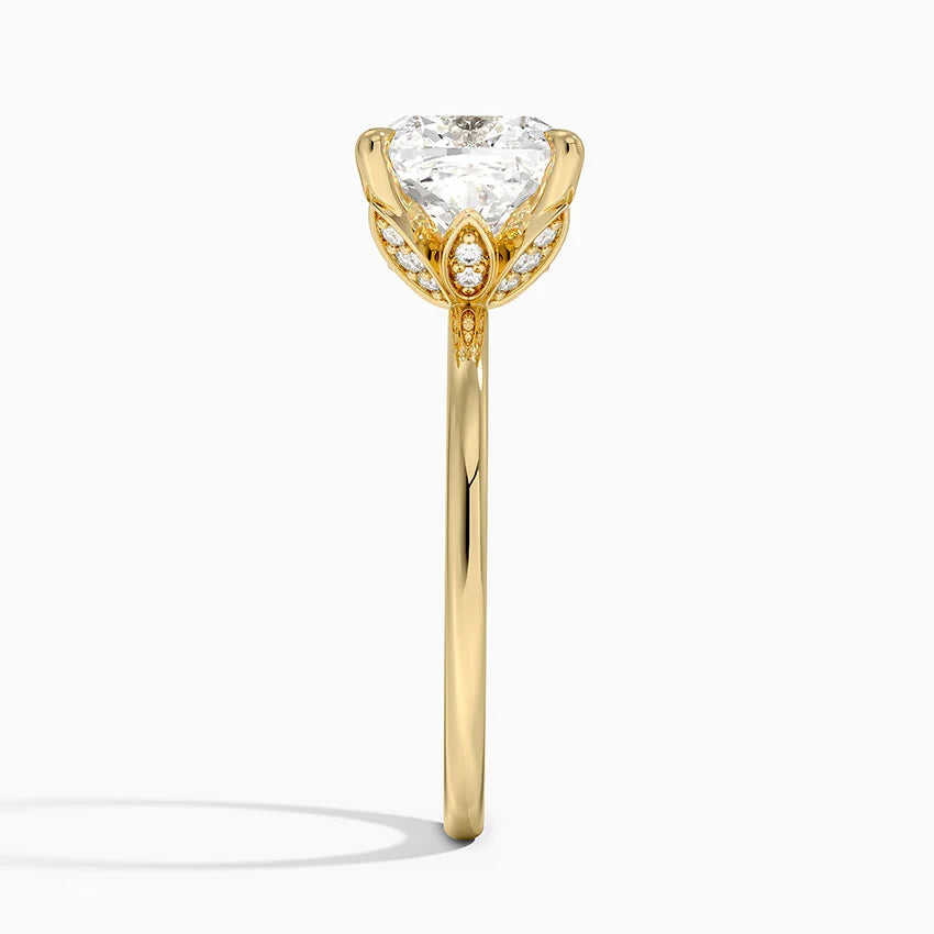 3.15 Karat Cushion Kesim Hidden Halo Tasarım Tektaş Laboratuvar Pırlanta Yüzük - Delora - Bold Diamonds