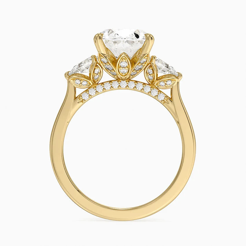 3.75 Karat Oval Kesim Hidden Halo Tasarım Tektaş Laboratuvar Pırlanta Yüzük - Verona