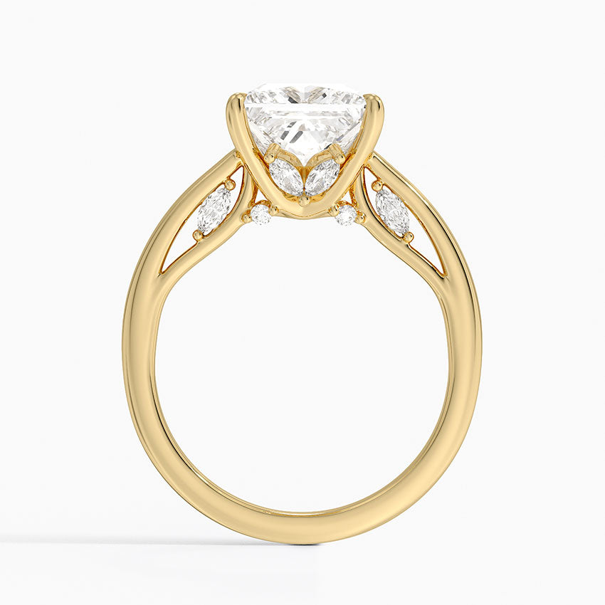 3.30 Karat Princess Kesim Hidden Halo Tasarım Tektaş Laboratuvar Pırlanta Yüzük - Salzburg