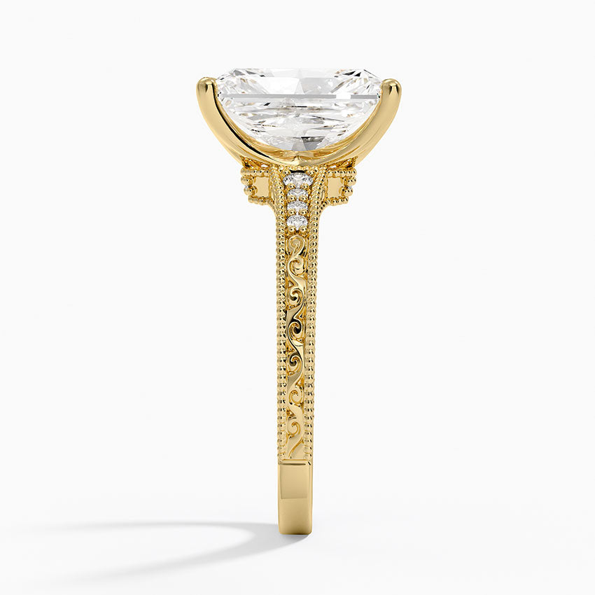 3.15 Karat Radiant Kesim Hidden Halo Tasarım Tektaş Laboratuvar Pırlanta Yüzük - Venice