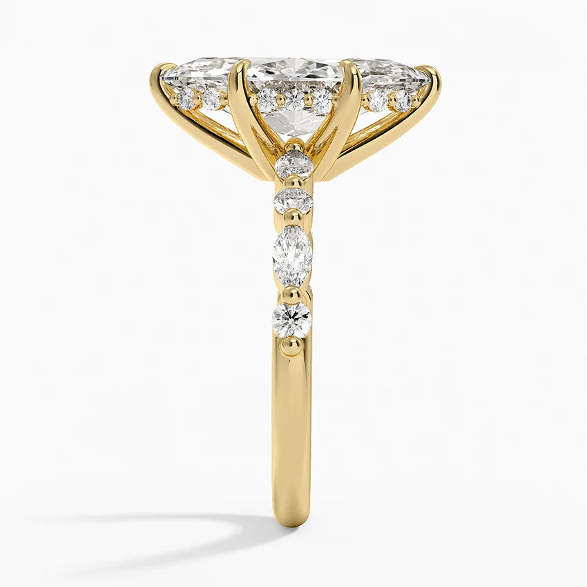 1.60 Carat Princess Halo Design Solitaire Lab Diamond Ring 18K - Florina