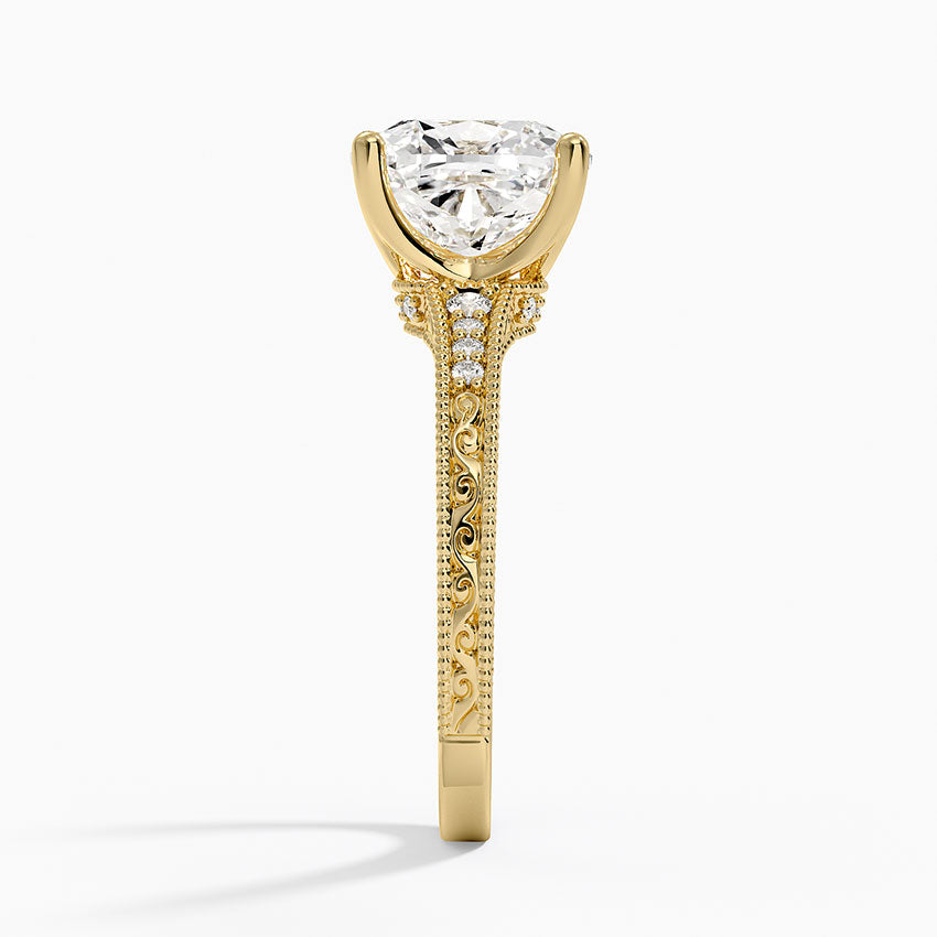 3.15 Cushion Kesim Hidden Halo Tasarım Tektaş Laboratuvar Pırlanta Yüzük - Silora