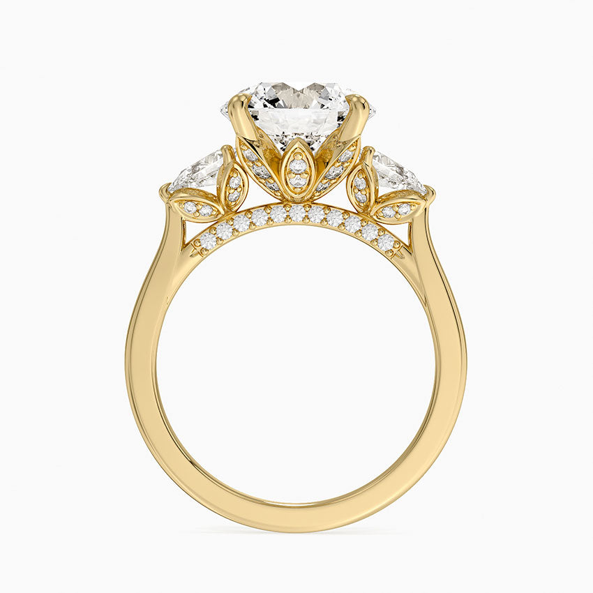 1.60 Carat Princess Halo Design Solitaire Lab Diamond Ring 18K - Florina