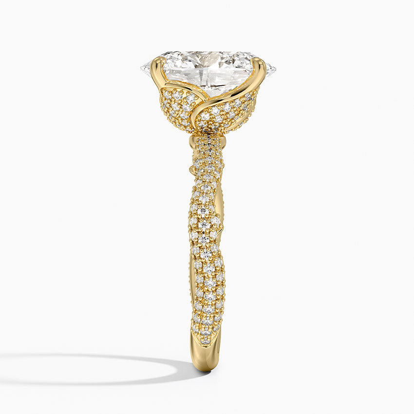 4.75 Karat Oval Kesim Hidden Halo Tasarım Tektaş Laboratuvar Pırlanta Yüzük - Sorrento