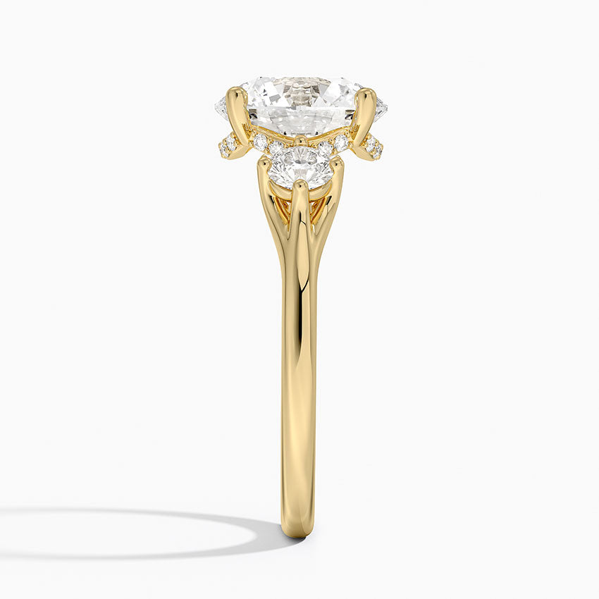3.50 Karat Yuvarlak Kesim Hidden Halo Tasarım Tektaş Laboratuvar Pırlanta Yüzük - Madrid - Bold Diamonds