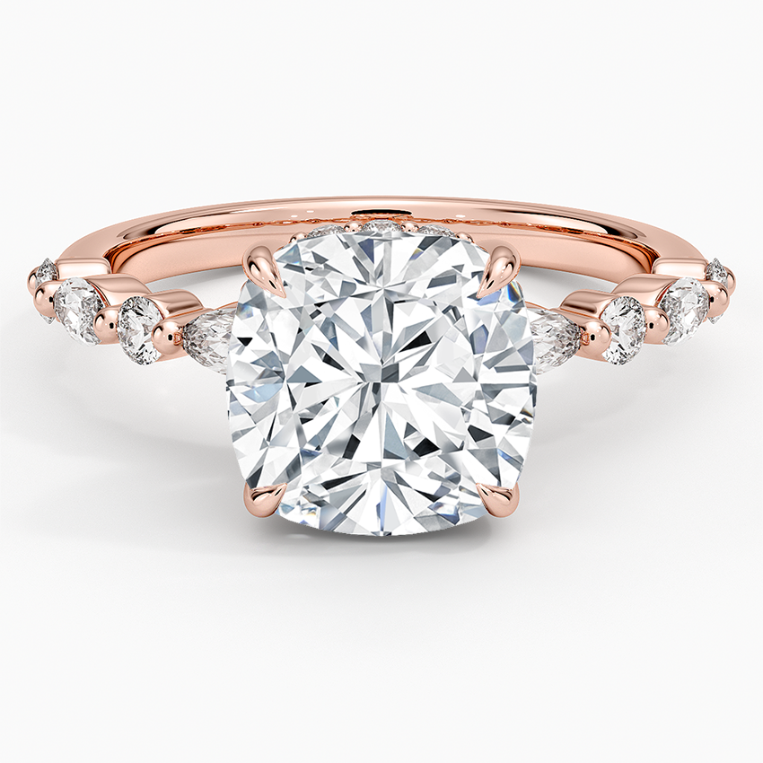 1.60 Carat Princess Halo Design Solitaire Lab Diamond Ring 18K - Florina