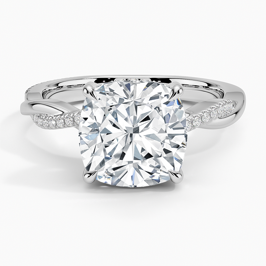 1.60 Carat Princess Halo Design Solitaire Lab Diamond Ring 18K - Florina