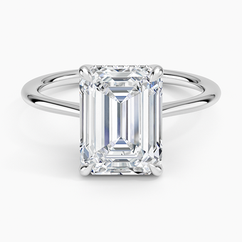 3.10 Karat Emerald Kesim Hidden Halo Tasarım Tektaş Laboratuvar Pırlanta Yüzük - Monaco