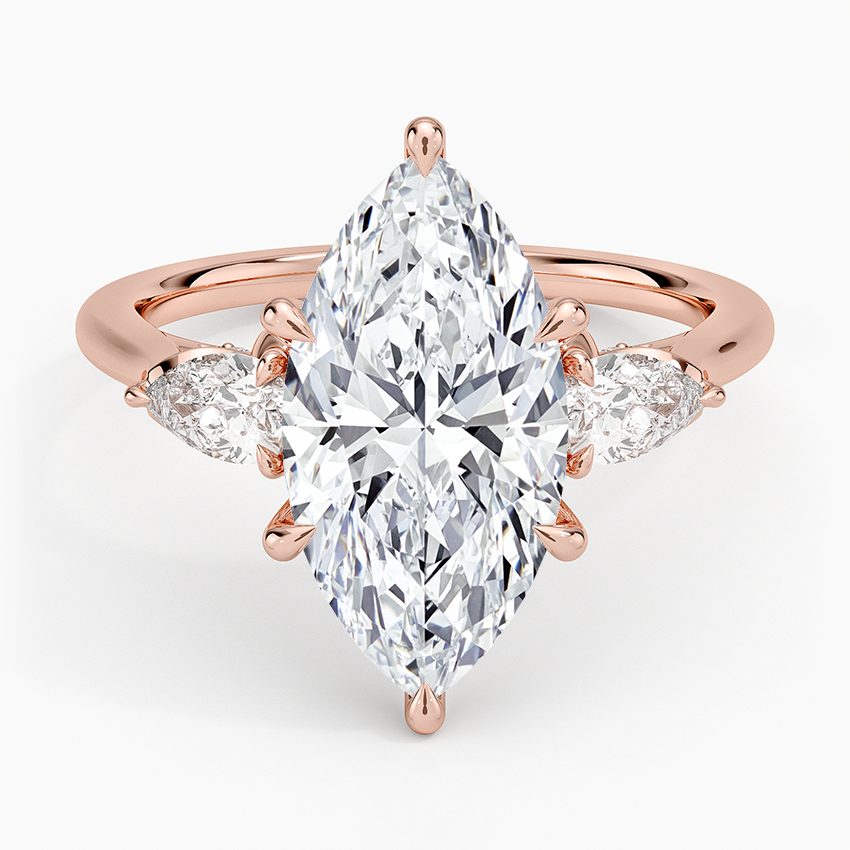 3.75 Karat Marquise Kesim Hidden Halo Tasarım Tektaş Laboratuvar Pırlanta Yüzük - Verona