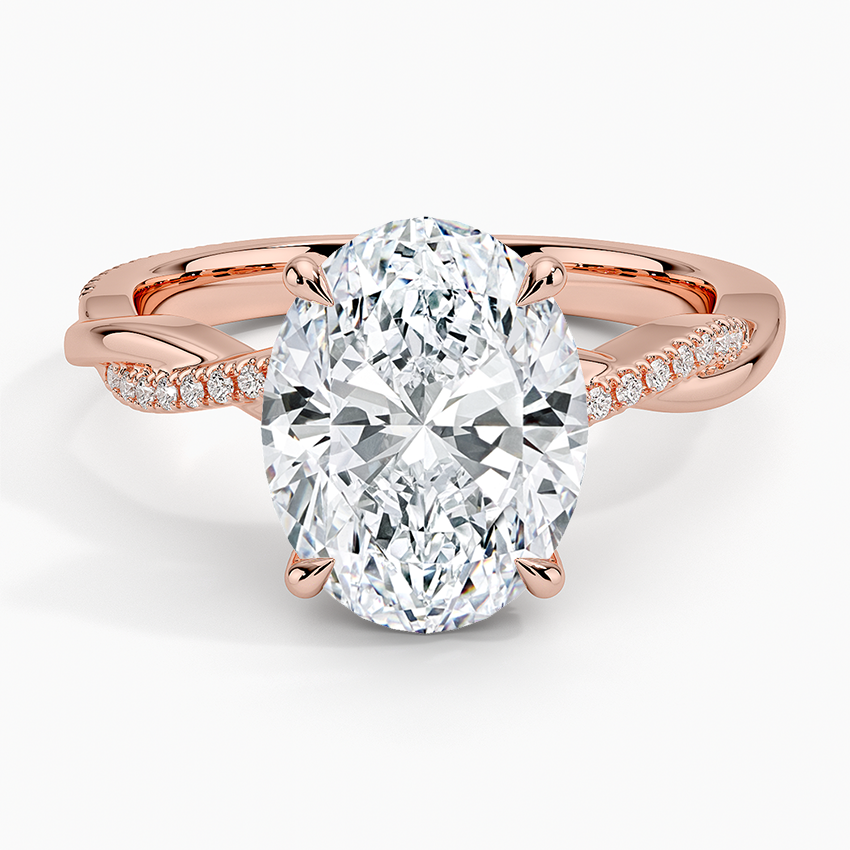 3.25 Karat Oval Kesim Hidden Halo Tasarım Tektaş Laboratuvar Pırlanta Yüzük 18K - Talora