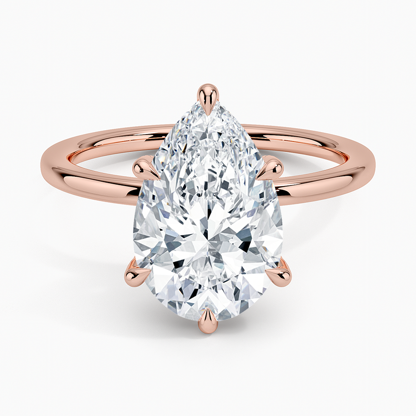 3.15 Karat Damla Kesim Hidden Halo Tasarım Tektaş Laboratuvar Pırlanta Yüzük - Gilora - Bold Diamonds