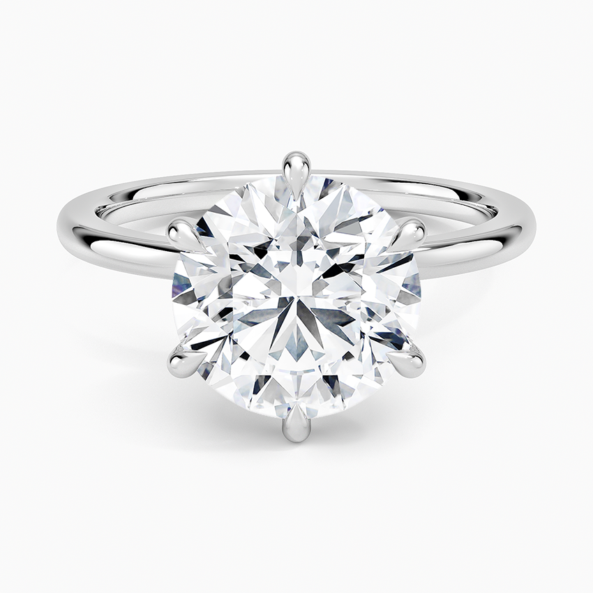 Altı Tırnak 3.15 Karat Hidden Halo Tasarım Tektaş Laboratuvar Pırlanta Yüzük - Delora - Bold Diamonds