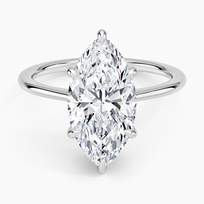 3.10 Karat Marquise Kesim Hidden Halo Tasarım Tektaş Laboratuvar Pırlanta Yüzük - Monaco