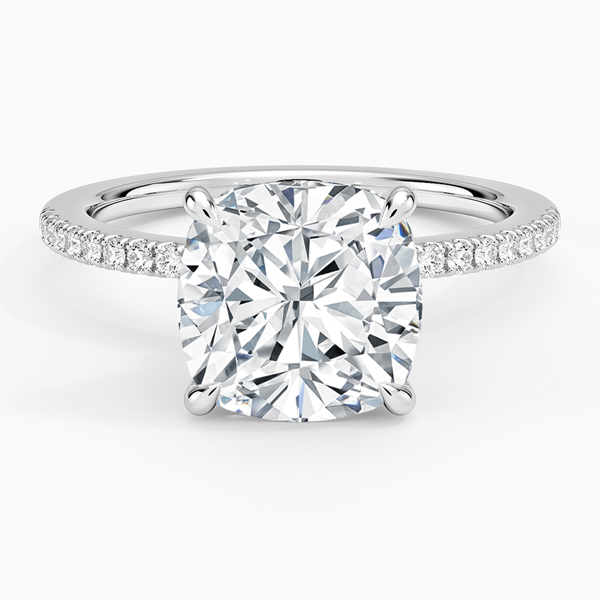 3.2 Karat Cushion Kesim Hidden Halo Tasarım Tektaş Laboratuvar Pırlanta Yüzük - Filora - Bold Diamonds