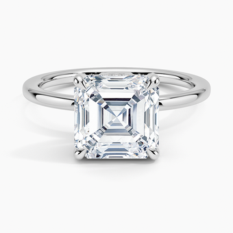 3.15 Karat Asscher Kesim Hidden Halo Tasarım Tektaş Laboratuvar Pırlanta Yüzük - Valencia