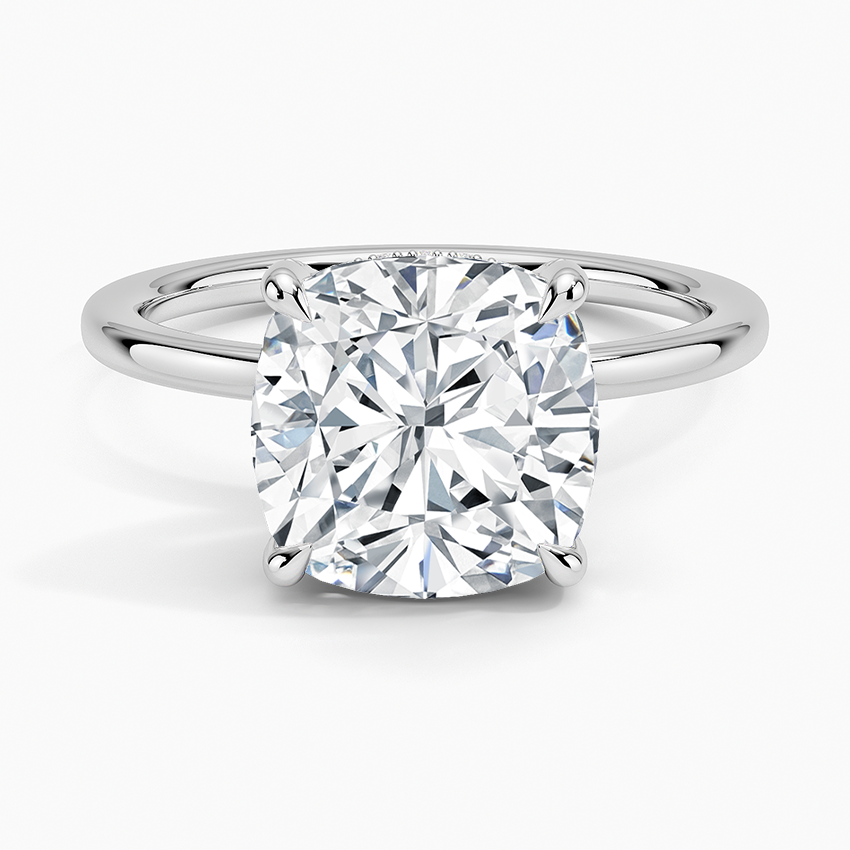 3.15 Karat Cushion Kesim Hidden Halo Tasarım Tektaş Laboratuvar Pırlanta Yüzük - Gilora - Bold Diamonds