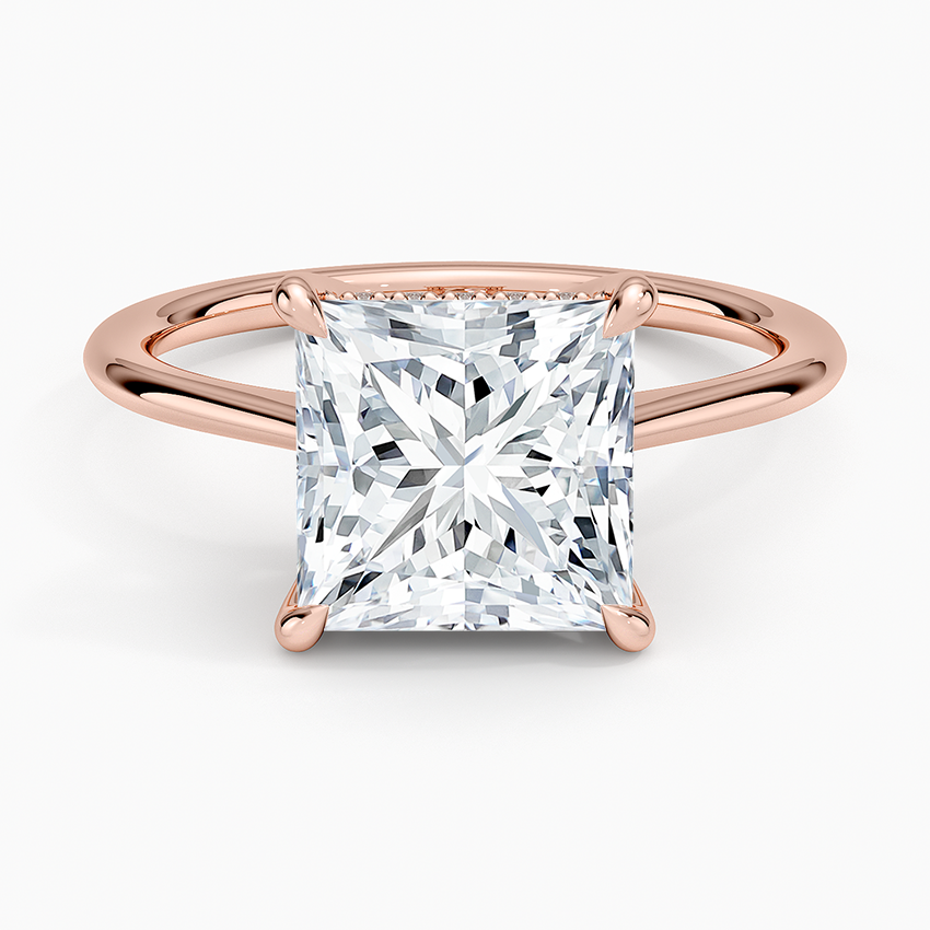 3.10 Prenses Kesim Hidden Halo Tasarım Tektaş Laboratuvar Pırlanta Yüzük - Tilora