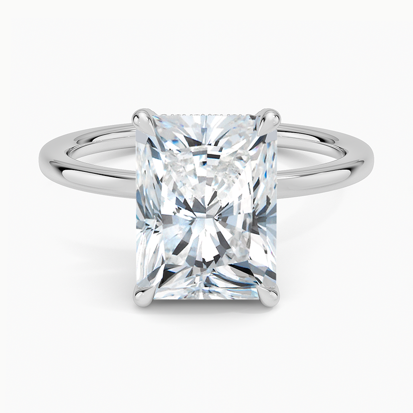 3.15 Karat Radiant Kesim Hidden Halo Tasarım Tektaş Laboratuvar Pırlanta Yüzük - Gilora - Bold Diamonds