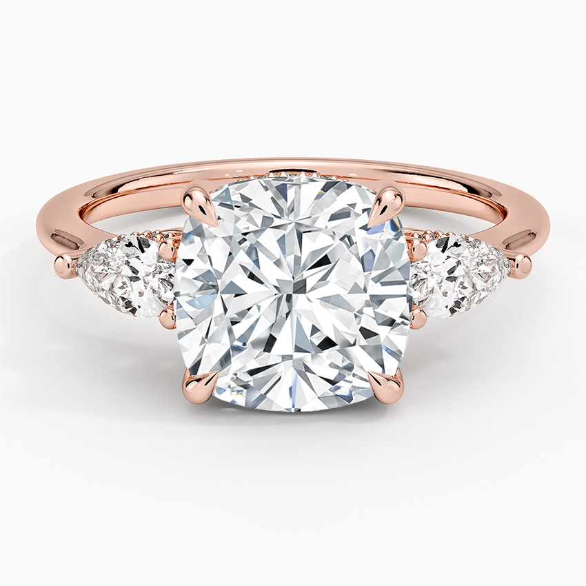 3.50 Cushion Kesim Hidden Halo Tasarım Tektaş Laboratuvar Pırlanta Yüzük - Nilora