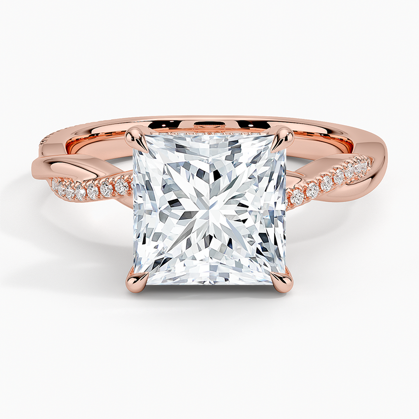 1.60 Carat Princess Halo Design Solitaire Lab Diamond Ring 18K - Florina