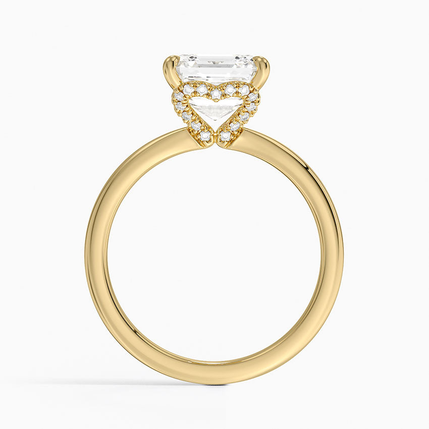 3.15 Karat Asscher Kesim Hidden Halo Tasarım Tektaş Laboratuvar Pırlanta Yüzük - Lyon