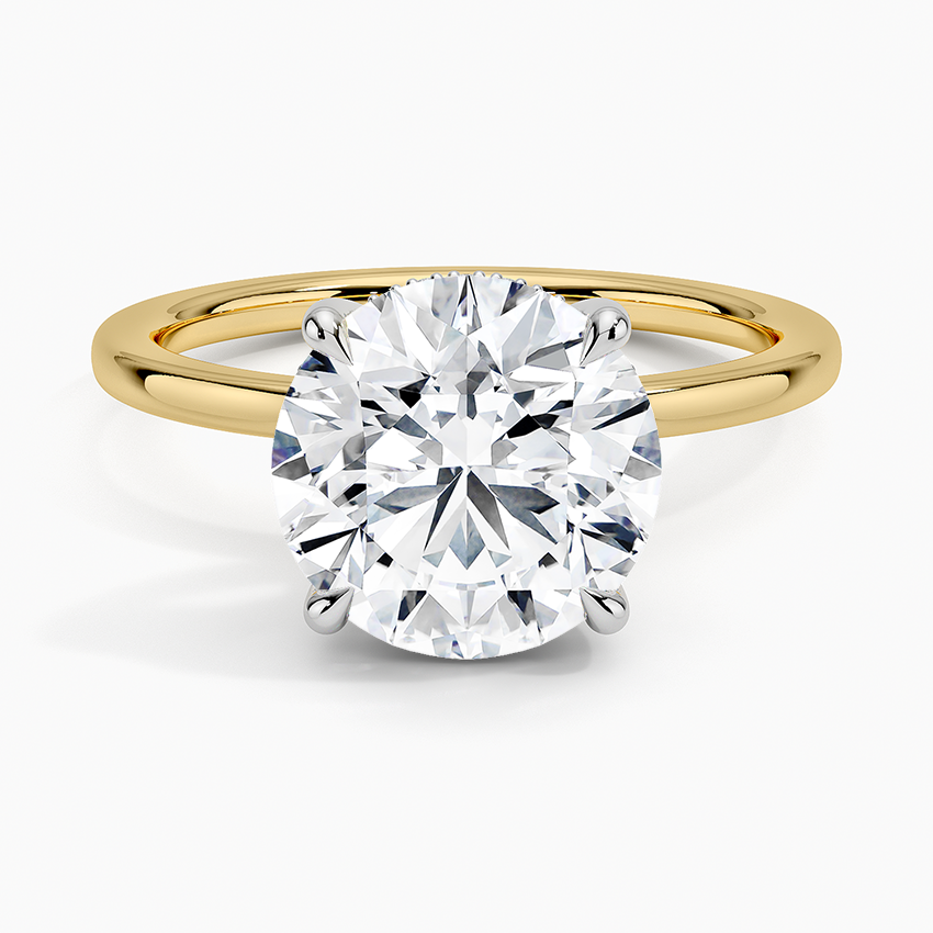3.10 Karat Hidden Halo Tasarım Tektaş Laboratuvar Pırlanta Yüzük 18K - Elora - Bold Diamonds