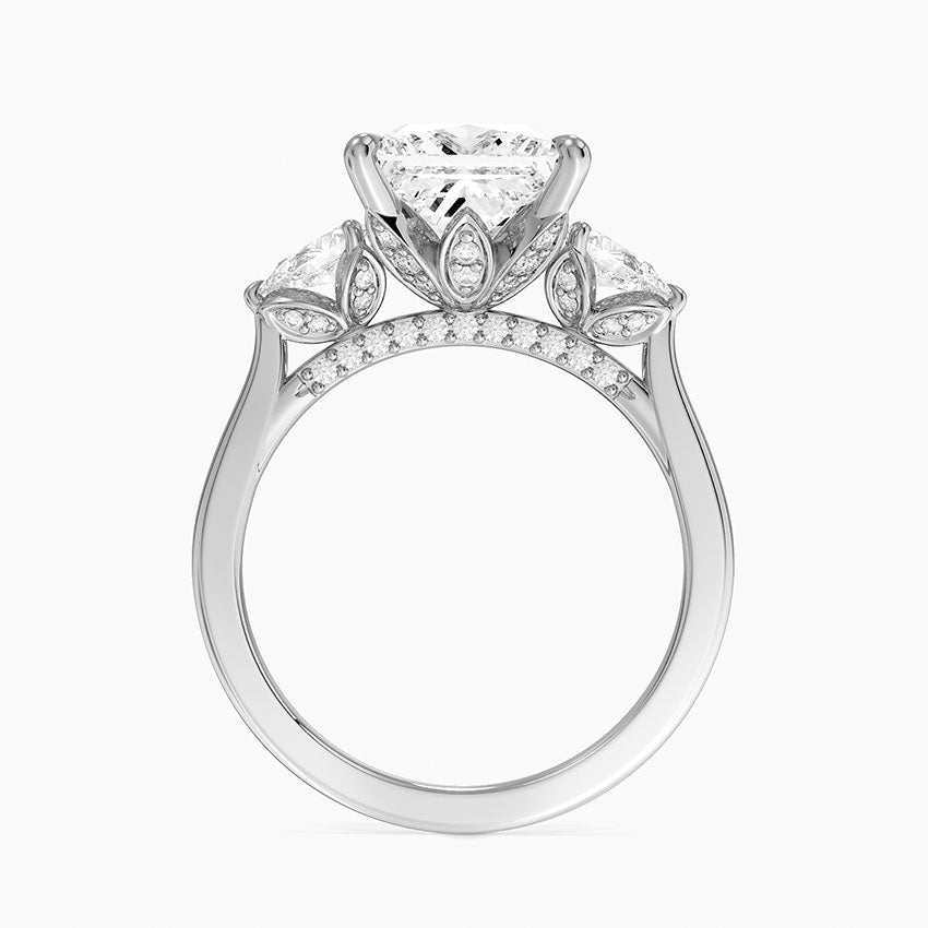 1.60 Carat Princess Halo Design Solitaire Lab Diamond Ring 18K - Florina