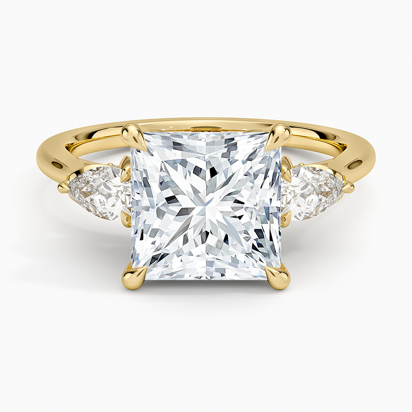1.60 Carat Princess Halo Design Solitaire Lab Diamond Ring 18K - Florina