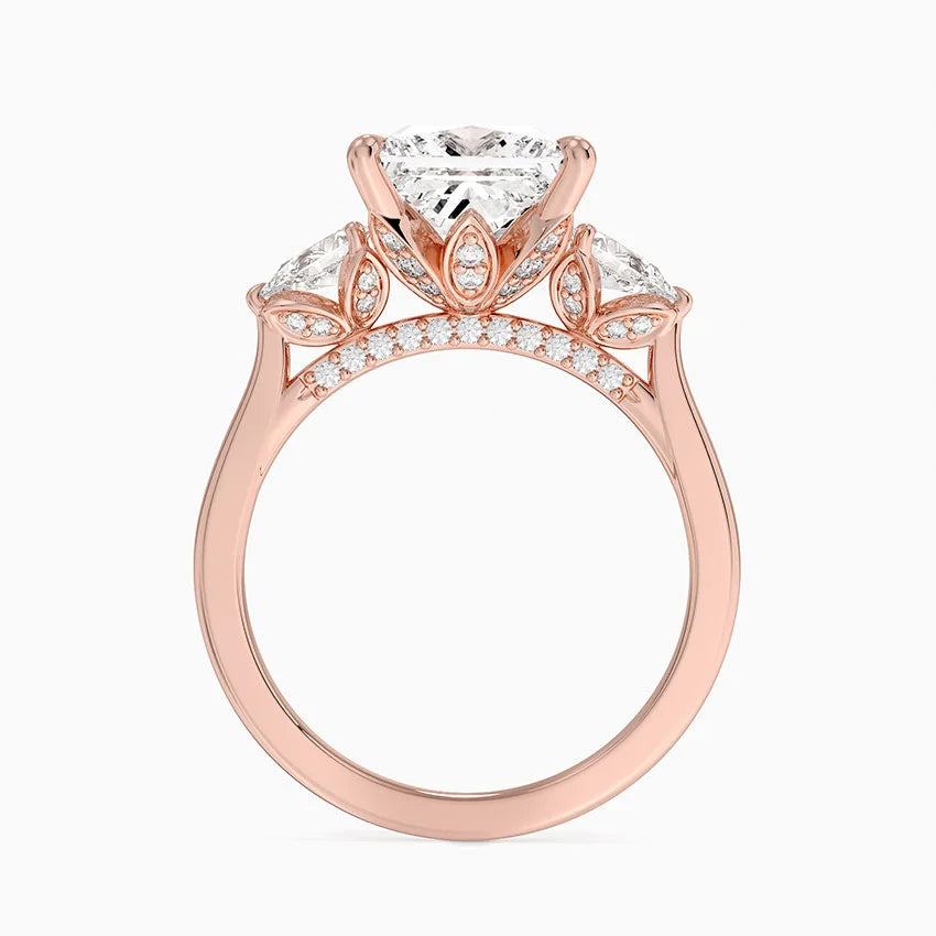 1.60 Carat Princess Halo Design Solitaire Lab Diamond Ring 18K - Florina