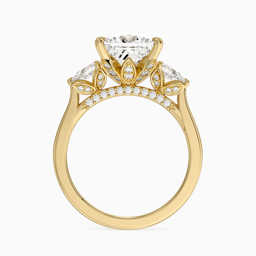 1.60 Carat Princess Halo Design Solitaire Lab Diamond Ring 18K - Florina
