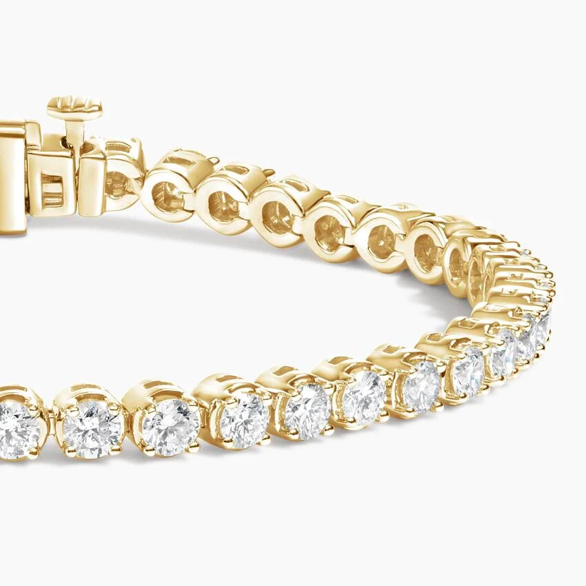 Su Yolu Model 4.00 Karat Yuvarlak Kesim Laboratuvar Pırlanta Bileklik 18K - Bold Diamonds