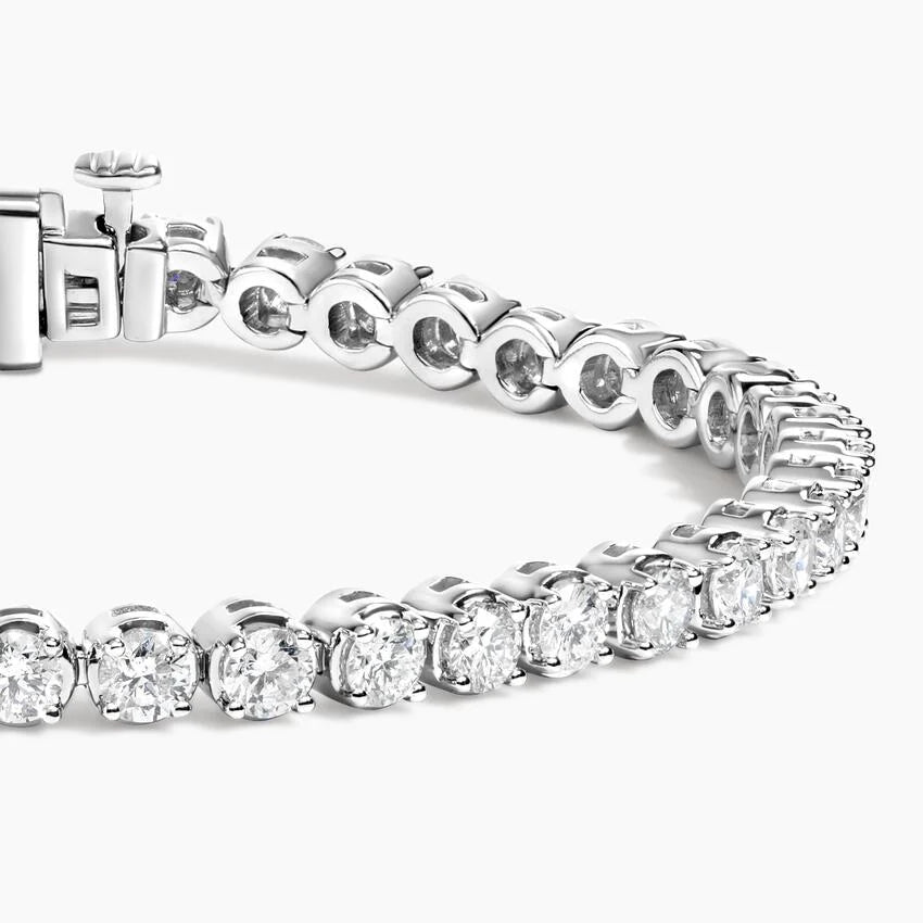 Su Yolu Model 4.00 Karat Yuvarlak Kesim Laboratuvar Pırlanta Bileklik 18K - Bold Diamonds