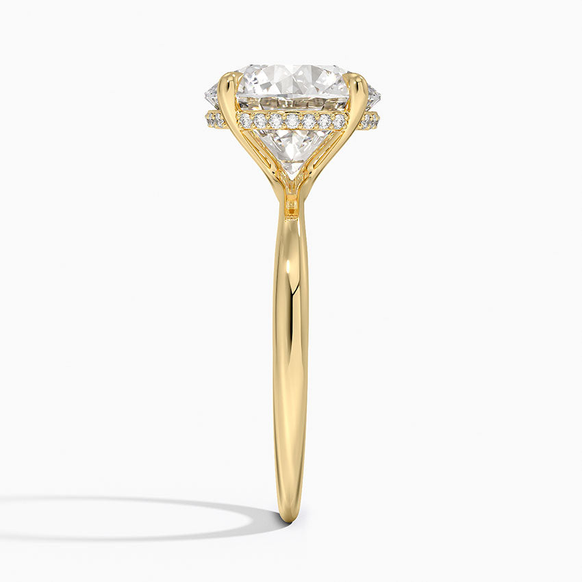 4.10 Karat Hidden Halo Tasarım Tektaş Laboratuvar Pırlanta Yüzük 18K - Alvora - Bold Diamonds