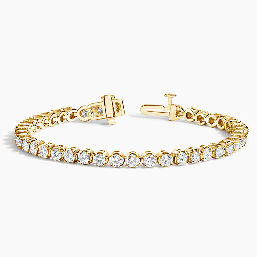 Su Yolu Model 4.00 Karat Yuvarlak Kesim Laboratuvar Pırlanta Bileklik 18K - Bold Diamonds