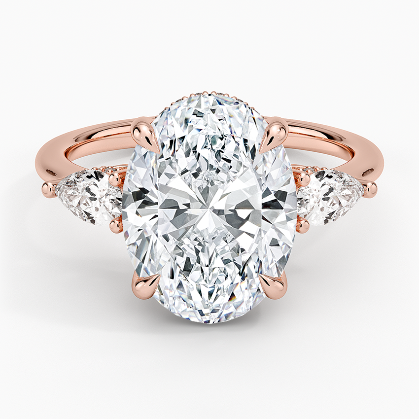 4.50 Oval Kesim Hidden Halo Tasarım Tektaş Laboratuvar Pırlanta Yüzük - Nilora