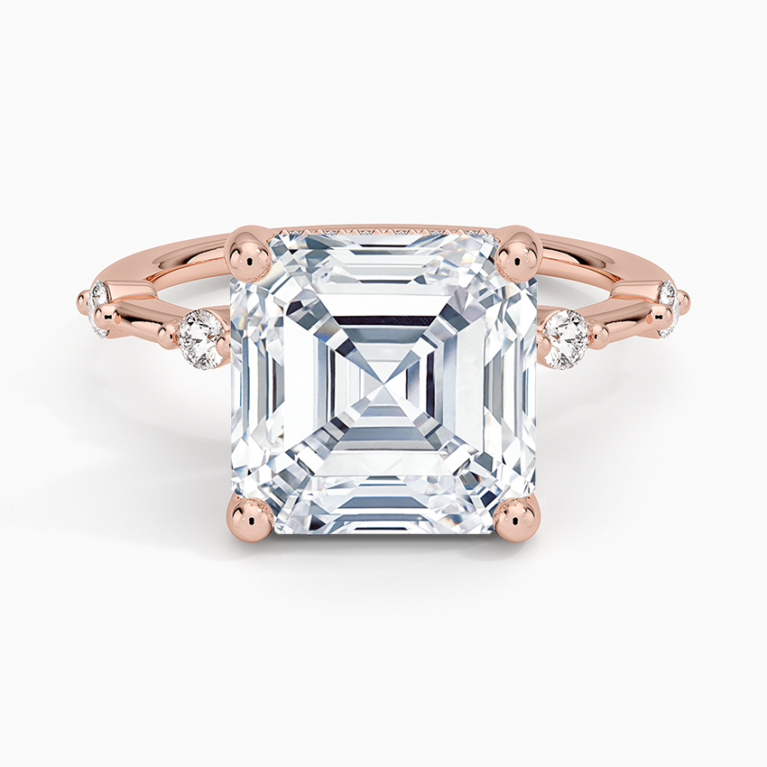 4.20 Asscher Kesim Hidden Halo Tasarım Tektaş Laboratuvar Pırlanta Yüzük - Zelora