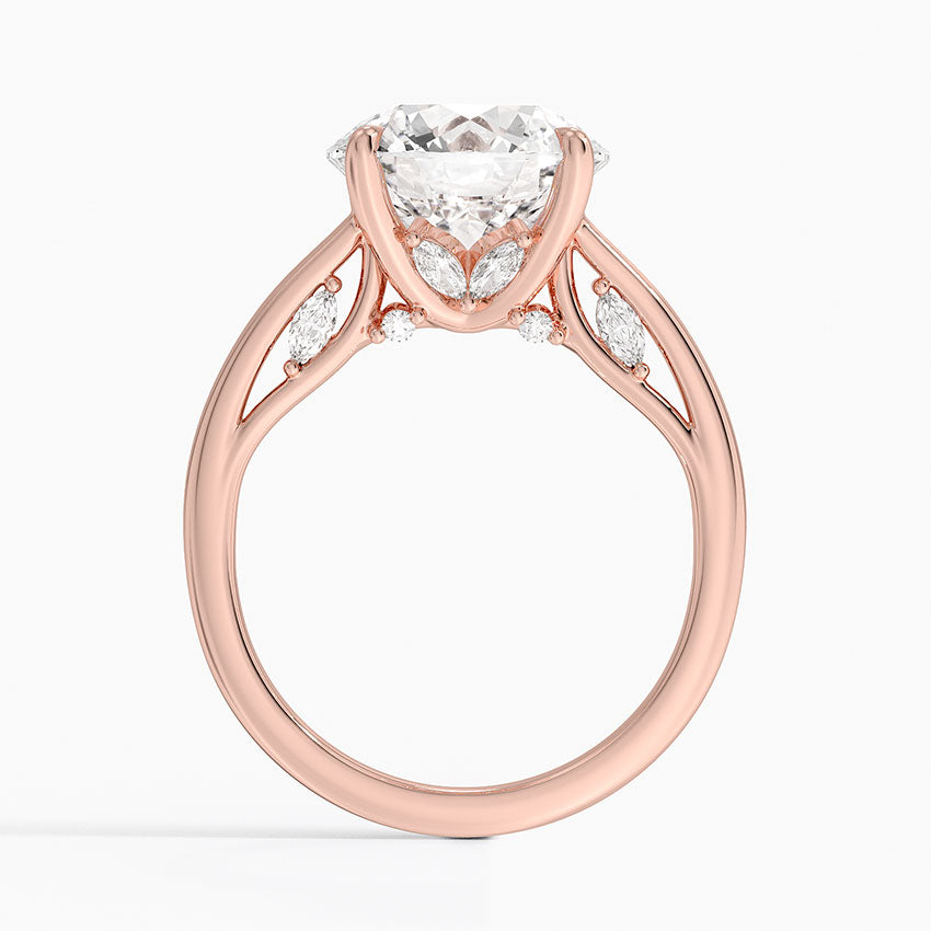 4.30 Hidden Halo Tasarım Tektaş Laboratuvar Pırlanta Yüzük - Dalara