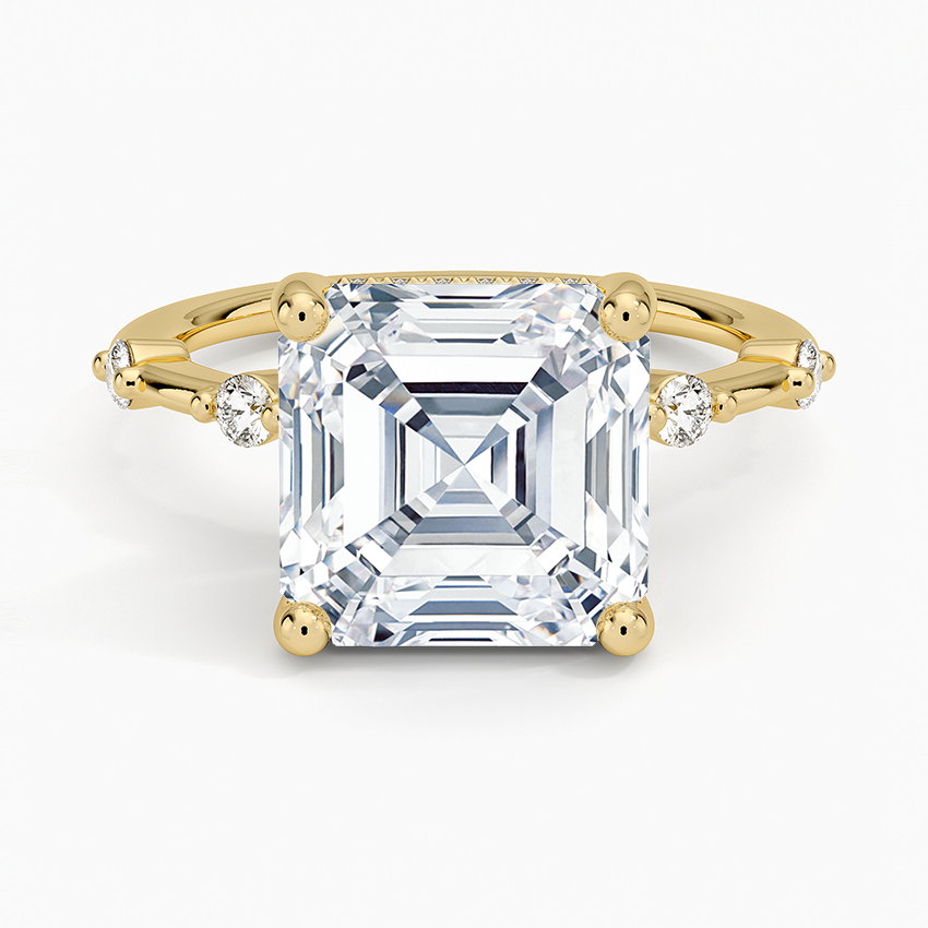 4.20 Karat Asscher Kesim Hidden Halo Tasarım Tektaş Laboratuvar Pırlanta Yüzük - Nice