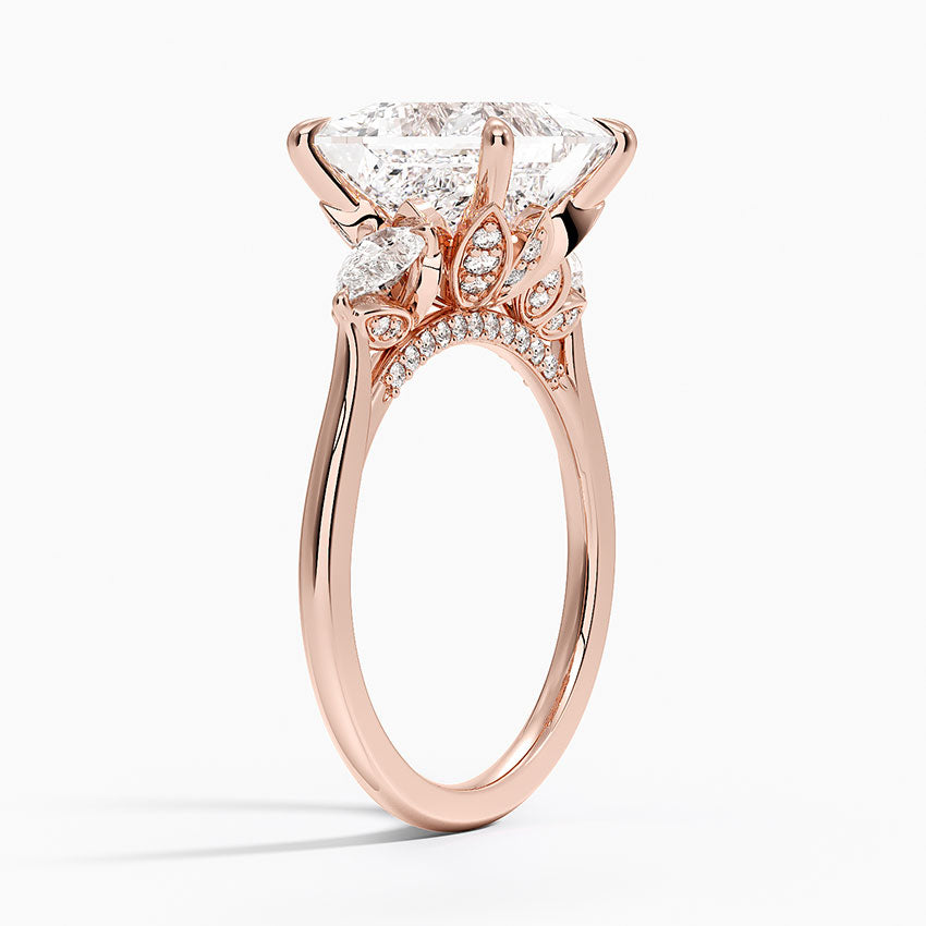 1.60 Carat Princess Halo Design Solitaire Lab Diamond Ring 18K - Florina