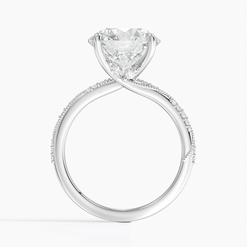 4.25 Karat Hidden Halo Tasarım Tektaş Laboratuvar Pırlanta Yüzük 18K - Melora - Bold Diamonds