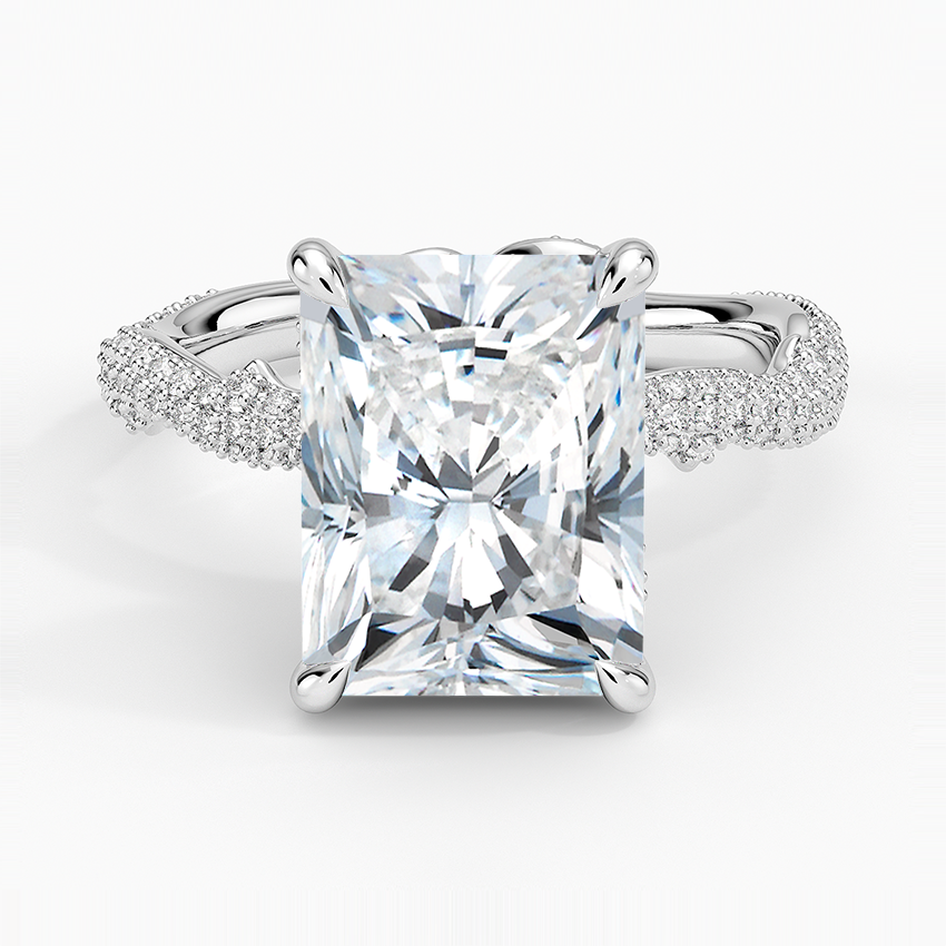 4.75 Karat Radiant Kesim Hidden Halo Tasarım Tektaş Laboratuvar Pırlanta Yüzük - Sorrento