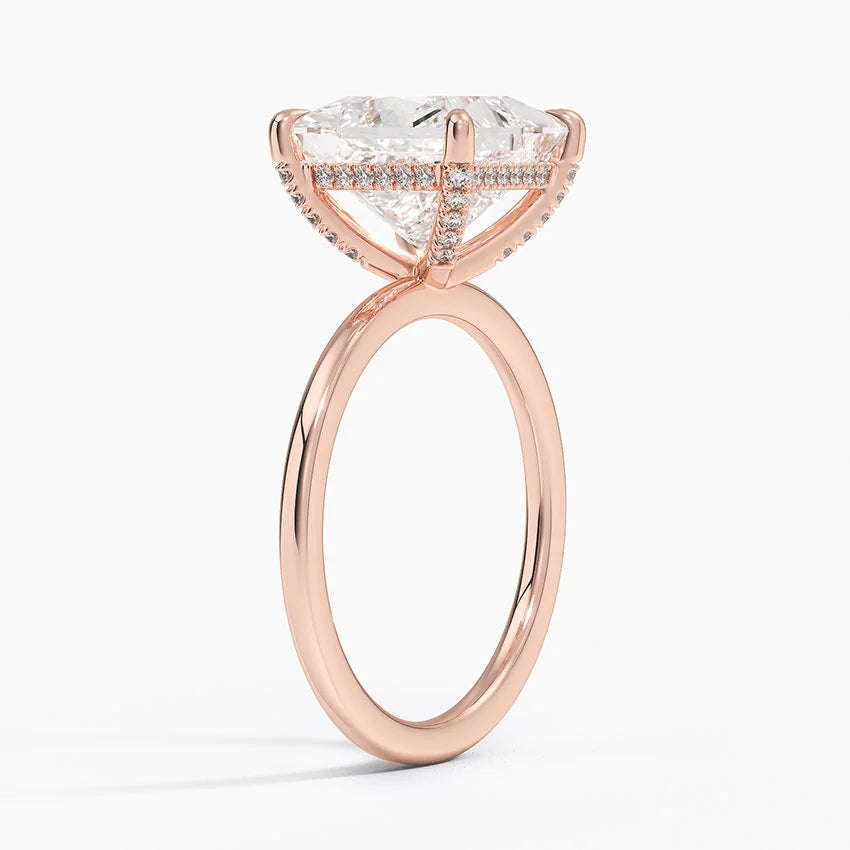 1.60 Carat Princess Halo Design Solitaire Lab Diamond Ring 18K - Florina