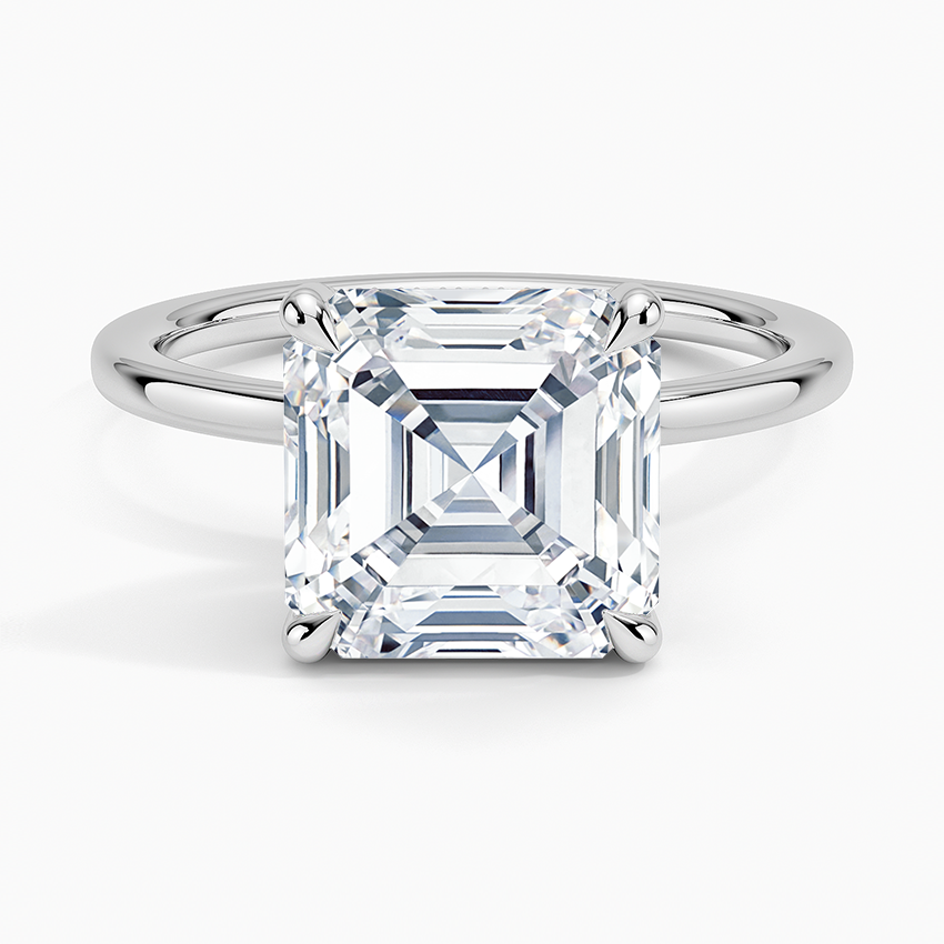 4.15 Karat Asscher Kesim Hidden Halo Tasarım Tektaş Laboratuvar Pırlanta Yüzük - Valencia