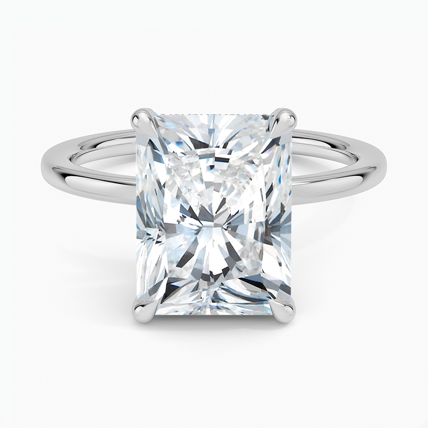 4.15 Karat Radiant Kesim Hidden Halo Tasarım Tektaş Laboratuvar Pırlanta Yüzük - Gilora - Bold Diamonds