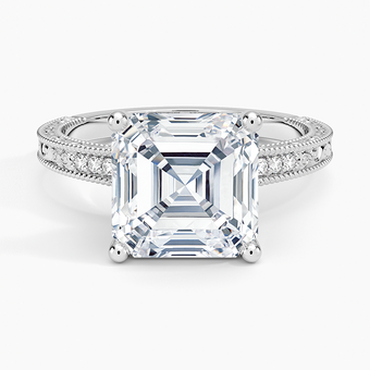 4.15 Karat Asscher Kesim Hidden Halo Tasarım Tektaş Laboratuvar Pırlanta Yüzük - Venice