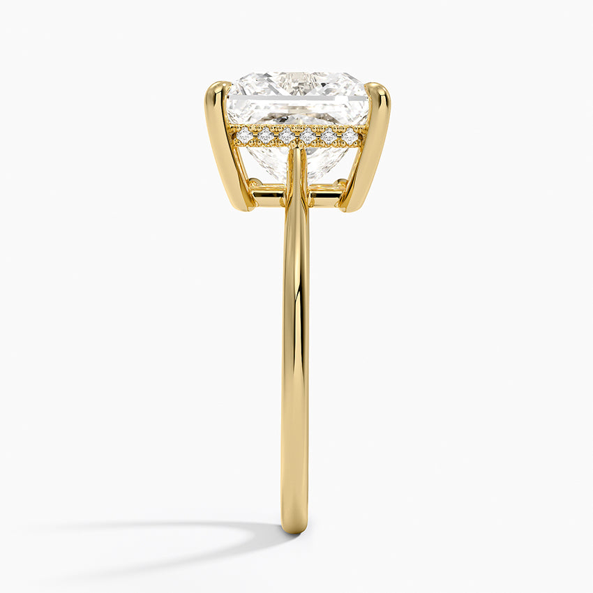 4.10 Karat Prenses Kesim Hidden Halo Tasarım Tektaş Laboratuvar Pırlanta Yüzük - Monaco